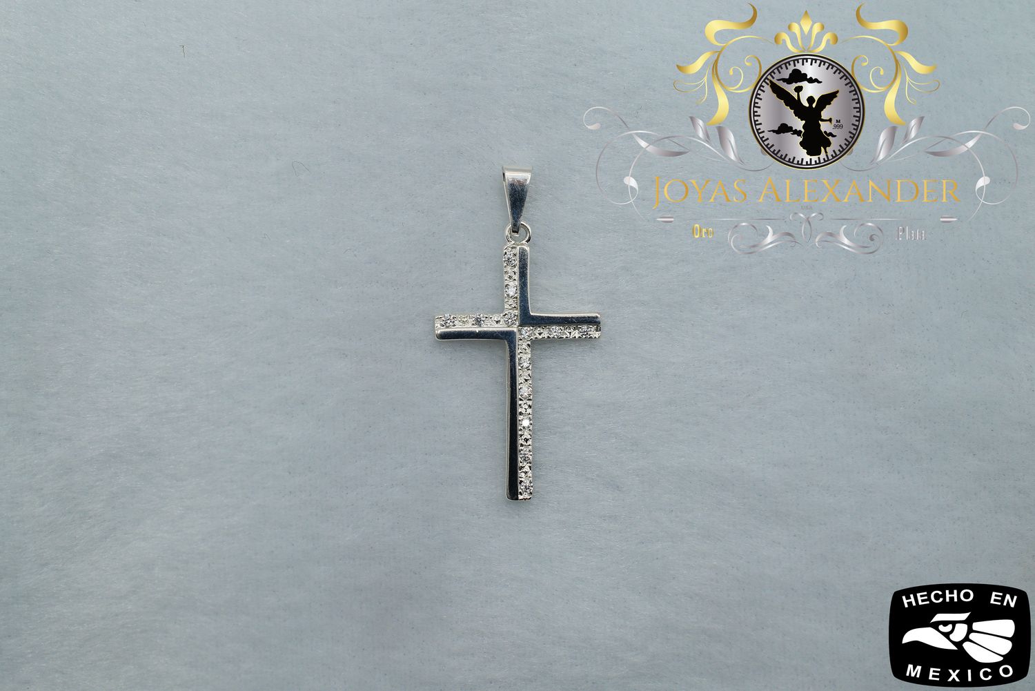 Sterling Silver Cross Pendant w/ CZ Stones