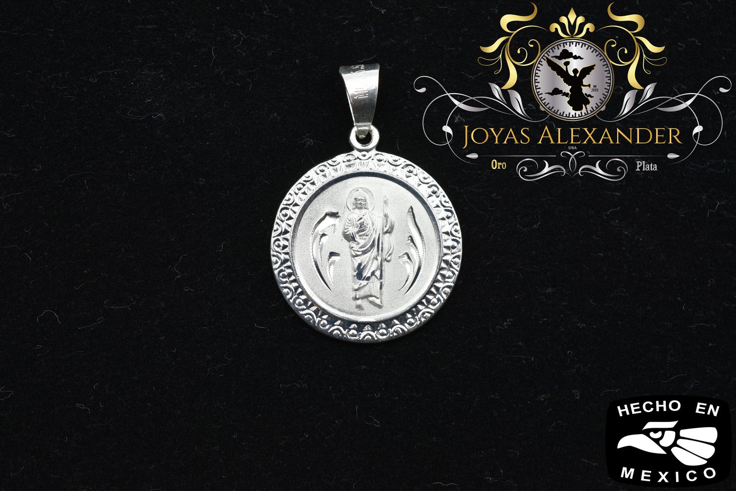 Sterling Silver St. Jude Diamond Cut Medallion 24mm