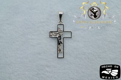Sterling Silver Divine Face of Jesus Cross Pendant