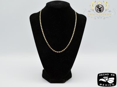 Valentino Link Diamond Cut Chain Necklace 14K Tri-Color Gold