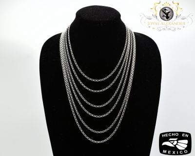 Sterling Silver Men&#39;s Open Single Link Chain Ladies Unisex 3mm