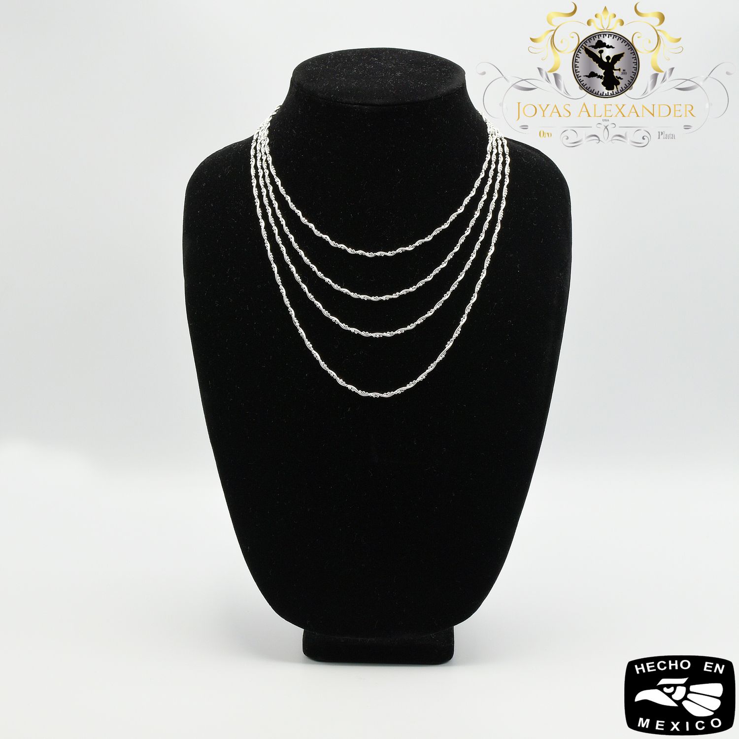 Sterling Silver Ladies Snake Ball Bead Braided Necklace Chain