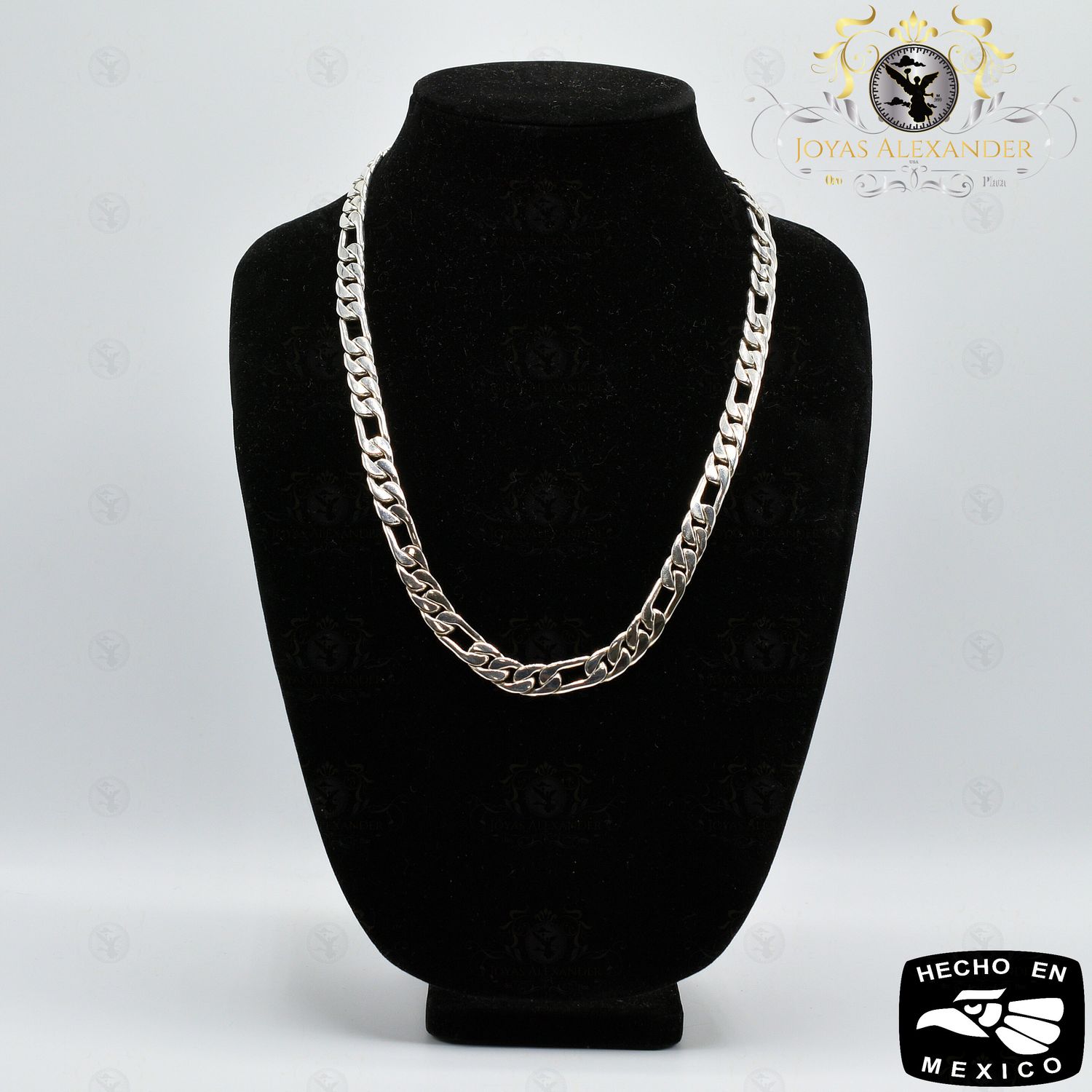 10mm Handmade .925 Sterling Silver Figaro Chain