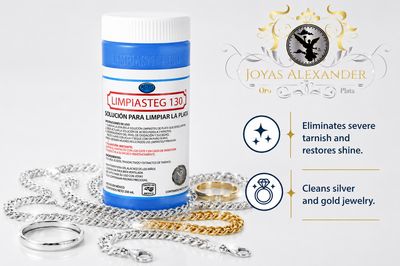 Sterling Silver Gold Liquid Tarnish Remover Cleaner Solution 08 oz. Limpiasteg 130