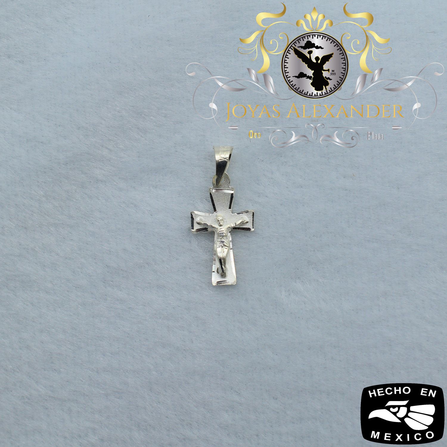 Sterling Silver Mini Crucifix Micro Cross Jesus Cristo