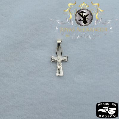 Sterling Silver Mini Crucifix Micro Cross Jesus Cristo