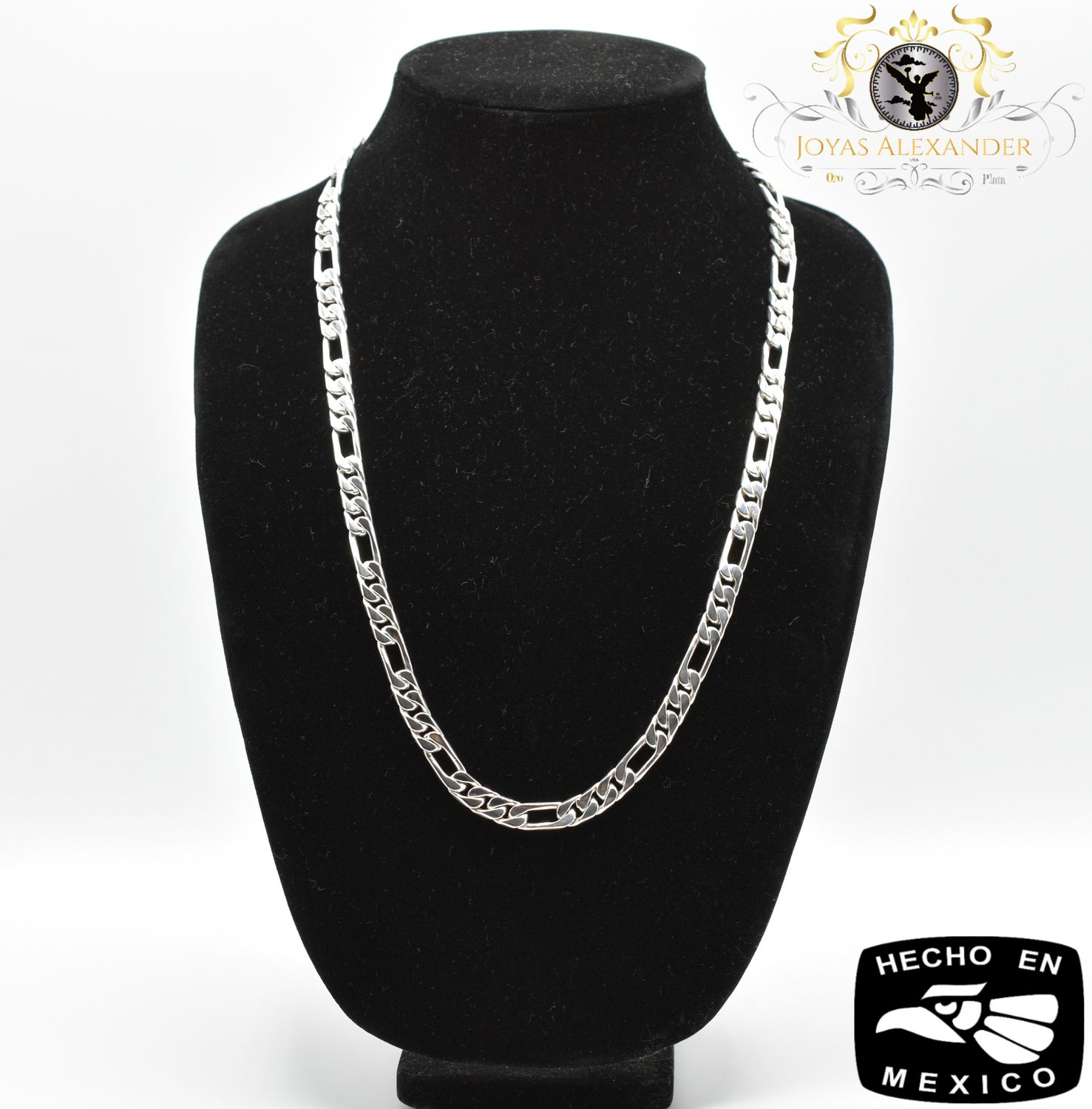 8mm Handmade .925 Sterling Silver Figaro Chain