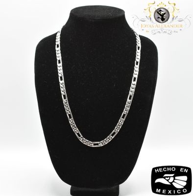 8mm Handmade .925 Sterling Silver Figaro Chain