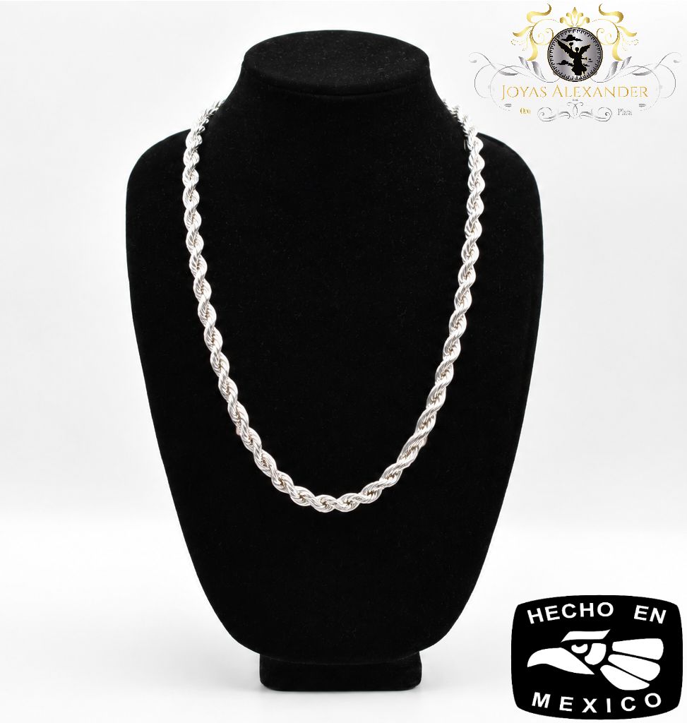 7.5mm Handmade Sterling Silver Rope Chain