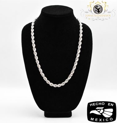 7.5mm Handmade Sterling Silver Rope Chain