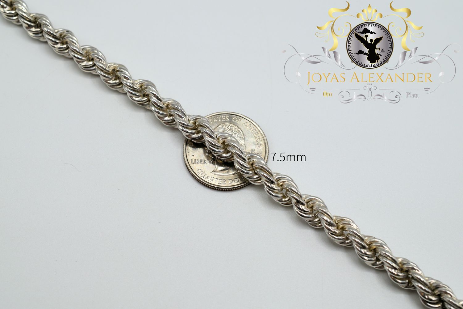 Handmade Sterling Silver Rope Chain Mexico Silver