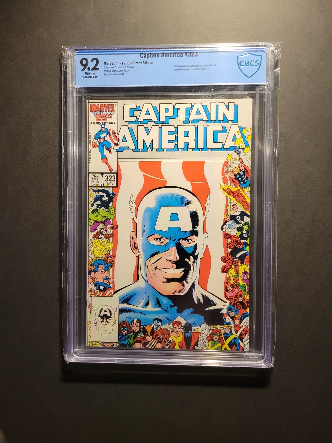 Captain America #323 1st appearance of new Super Patriot (US Agent) CBCS 9.2