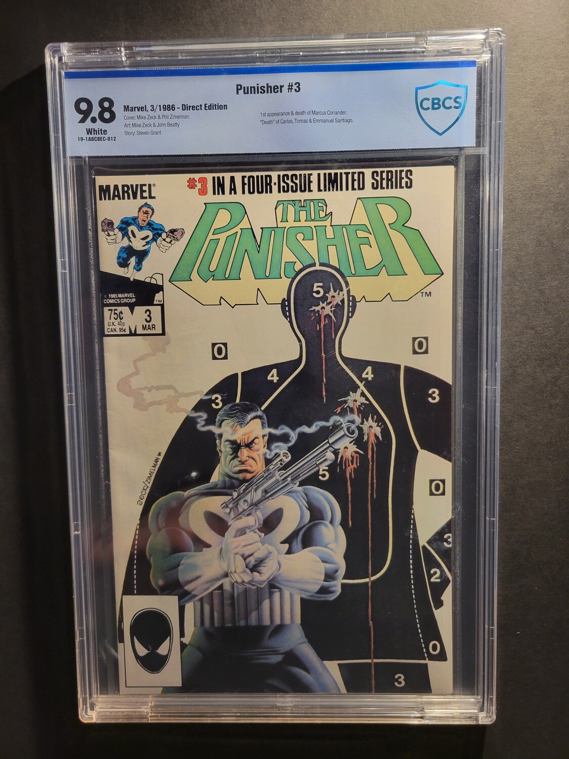 Punisher #3 CBCS 9.8 1st Appearance and Death of Marcus Coriander