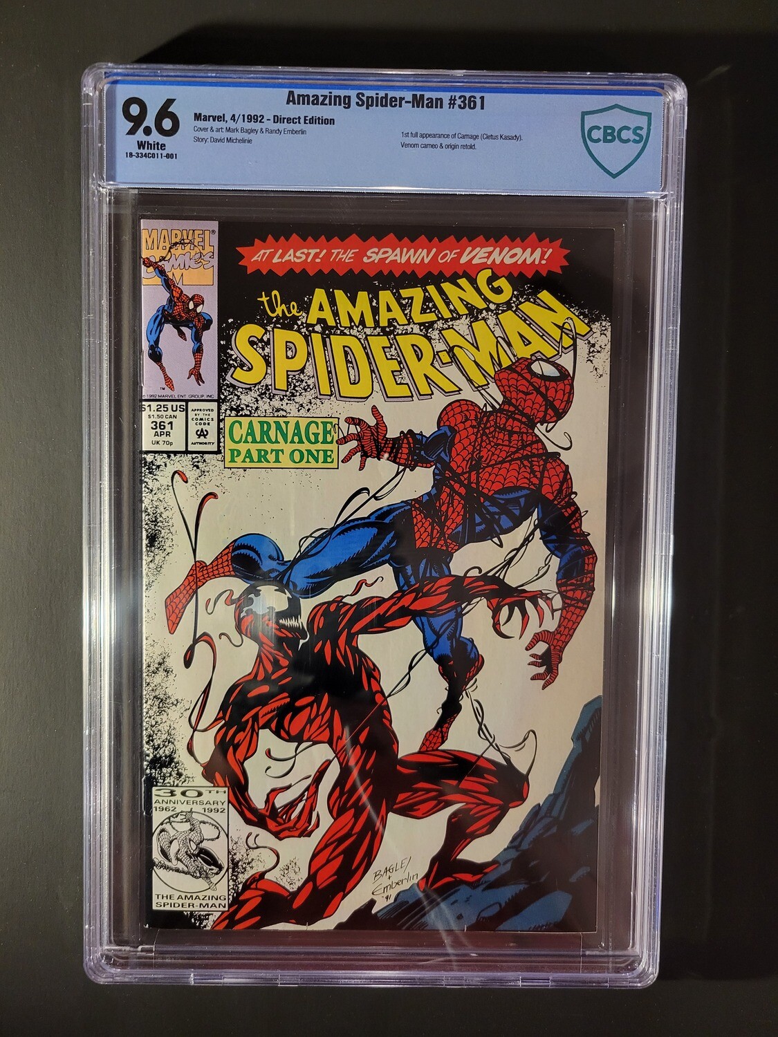 Amazing Spider-Man #361 CBCS 9.6 1st appearance of Carnage