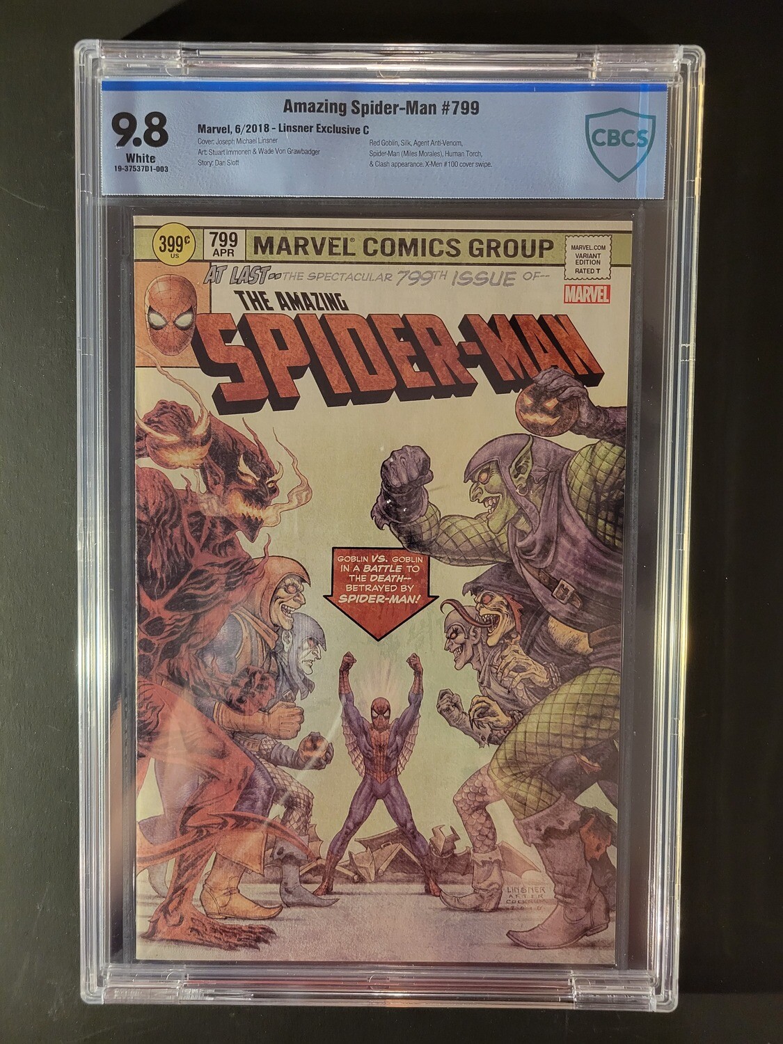 Amazing Spider-Man #799 CBCS 9.8 Michael Linsner Homage Variant