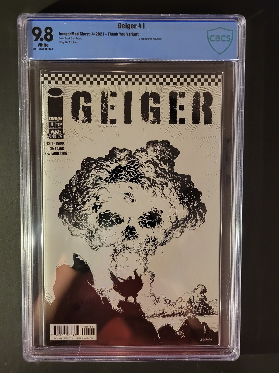 Geiger #1 (Thank You Variant) CBCS 9.8 1st appearance of Geiger