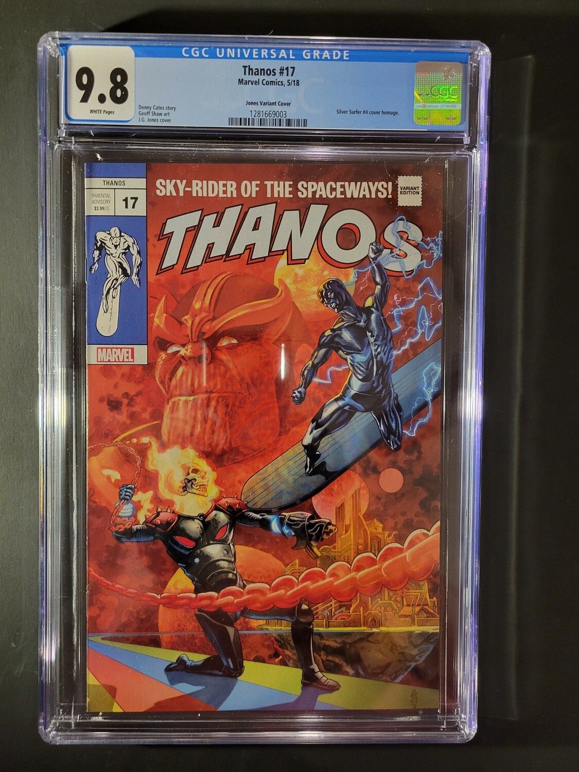 Thanos #17 (​Amorphous Ink Exclusive) CGC 9.8 Siler Surfer 4 Homage