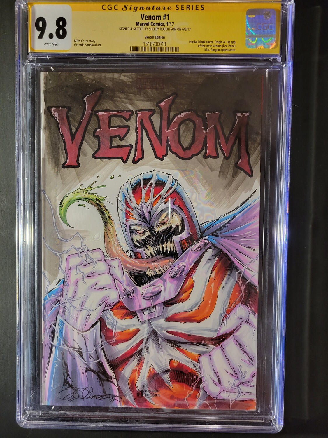 Venom #1 CGC 9.8 Signed and Sketched by Shelby Robertson