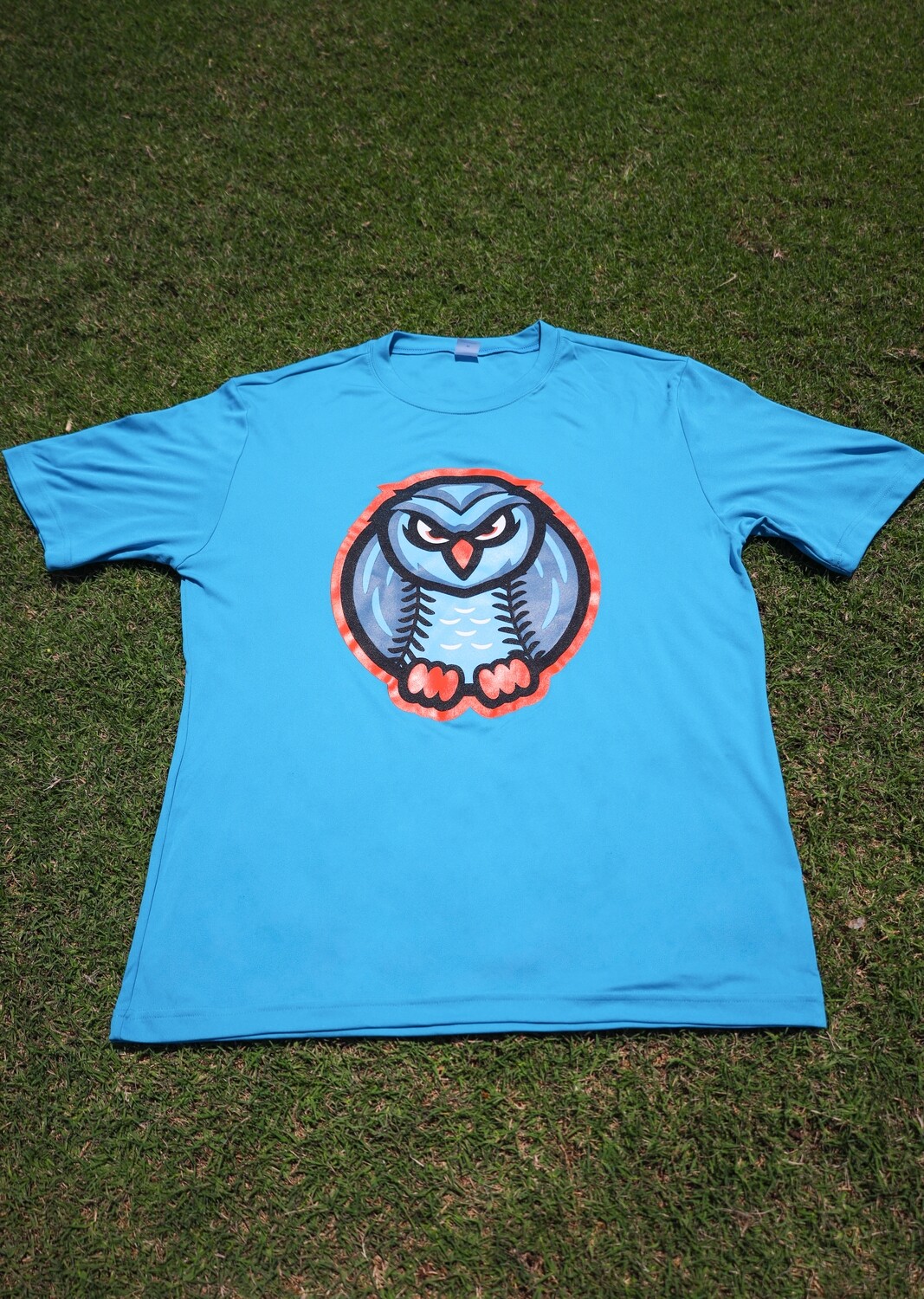 Mascot Logo LS Blue Performance Tee