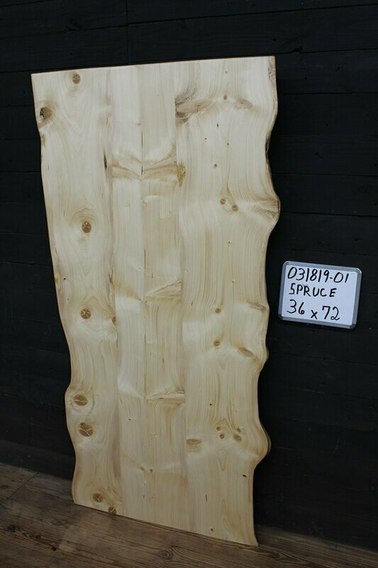 Spruce Live Edge Slab 36" x 72" x 2"