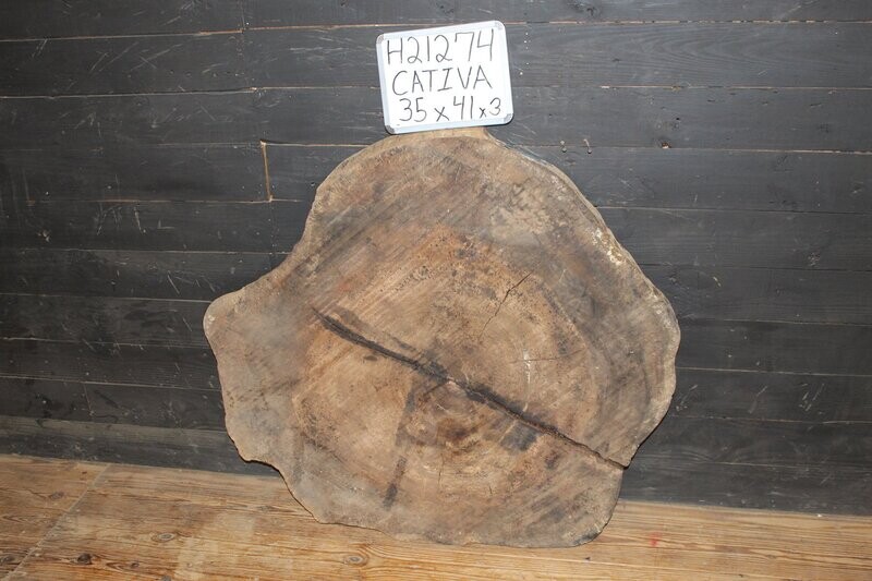 Cativa, Live edge, raw, crosscut table or Bar top