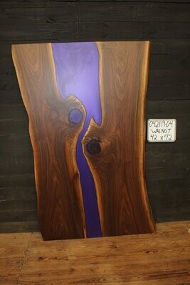 Walnut table with Purple Resin Fill