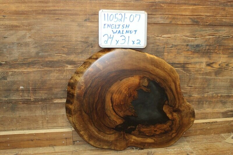 English Walnut Cross Cut w/ Caviar resin fill, epoxy pour w/ resin finish