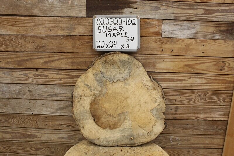 Live Edge Raw, Sugar Maple Cross Cut