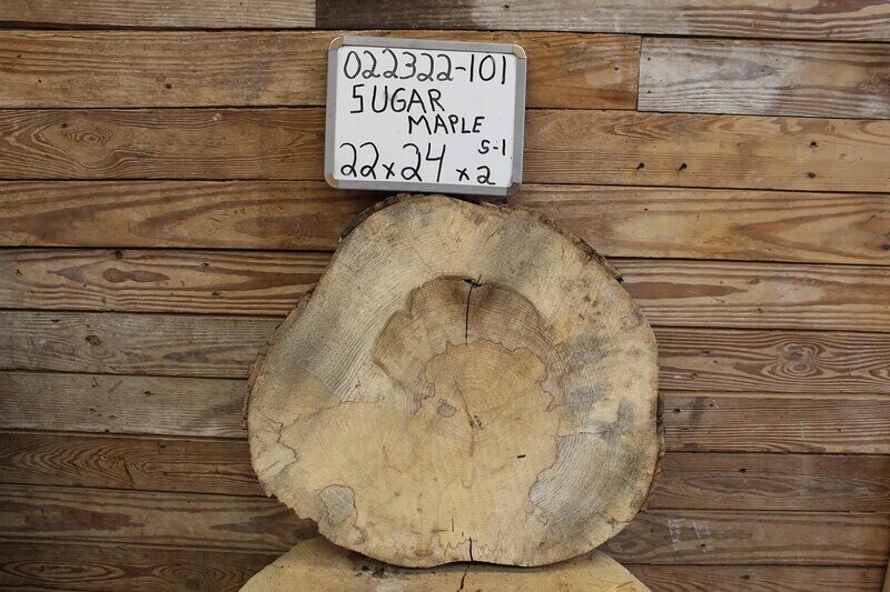 Live Edge Raw Sugar Maple Cross Cut