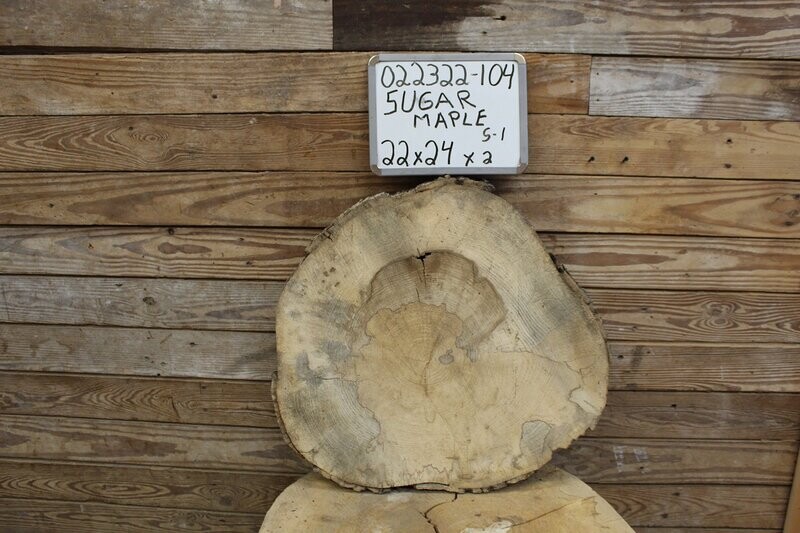 Live Edge Raw Sugar Maple Cross Cut