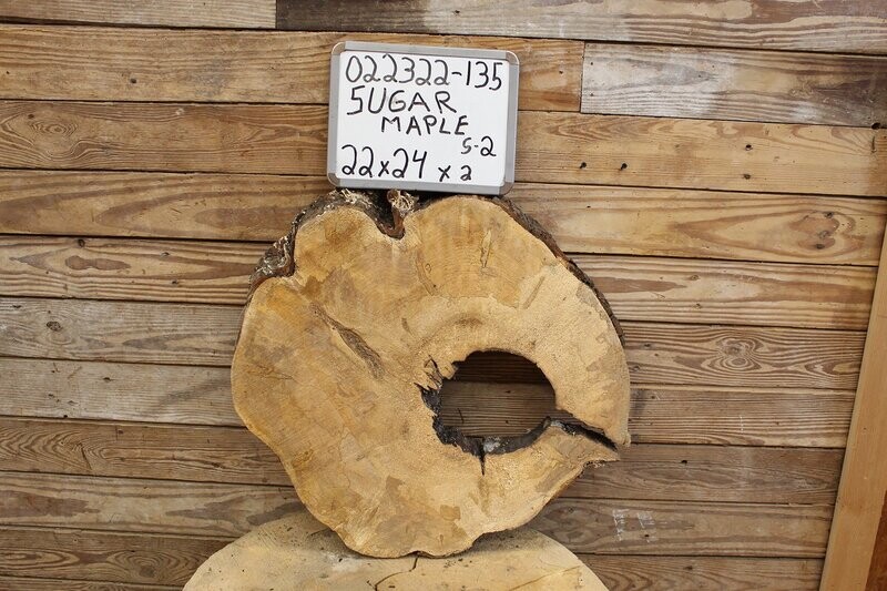Live Edge Raw Sugar Maple Cross Cut