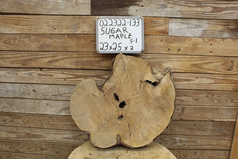 Live Edge Raw Sugar Maple Cross Cut