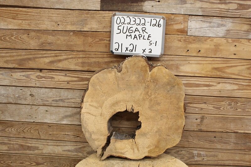 Live Edge Raw Sugar Maple Cross Cut