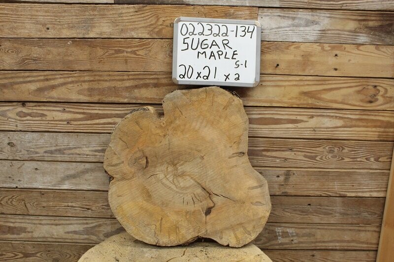 Live Edge Raw Sugar Maple Cross Cut