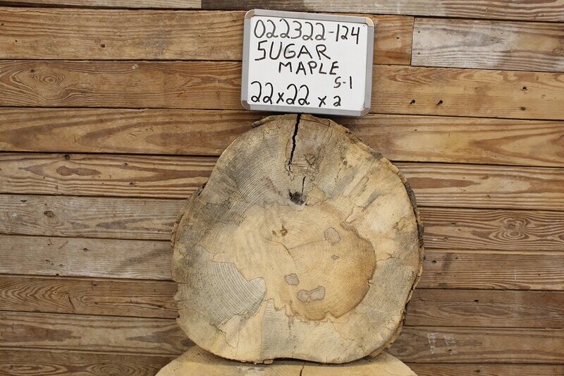 Live Edge Raw Sugar Maple Cross Cut