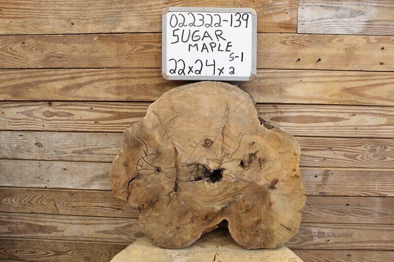Live Edge Raw Sugar Maple Cross Cut