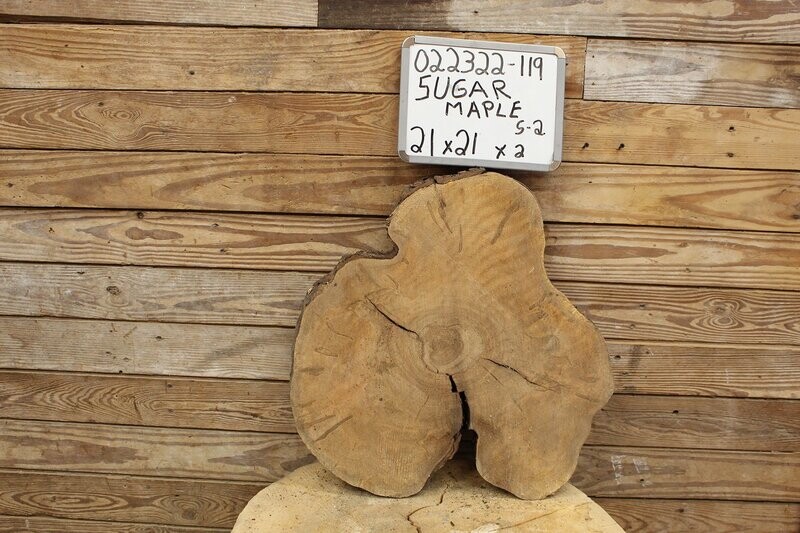 Live Edge Raw Sugar Maple Cross Cut