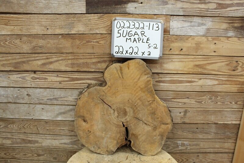 Live Edge Raw Sugar Maple Cross Cut