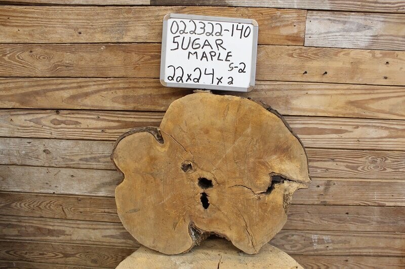Live Edge Raw Sugar Maple Cross Cut
