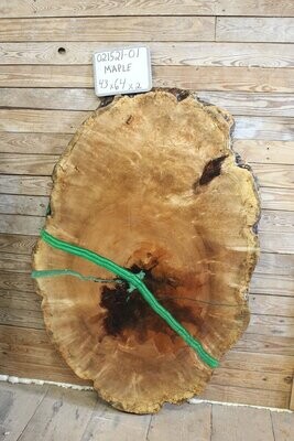 Live Edge Maple Cross Cut with Emerald Green Resin Fill