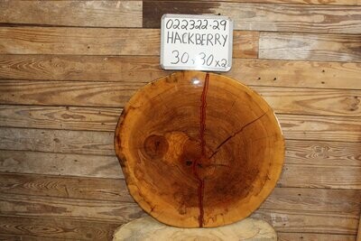 Live Edge Cross Cut Hackberry with Wine Resin Fill