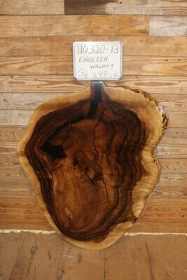 SOLD * Live Edge English Walnut Crosscut with Epoxy and Lacquer