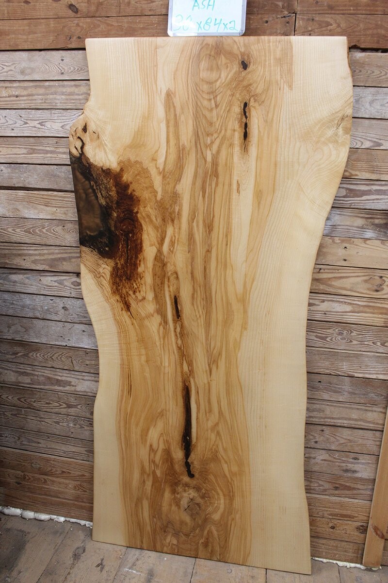 Live Edge Ash Slab Wood with Epoxy and Lacquer
