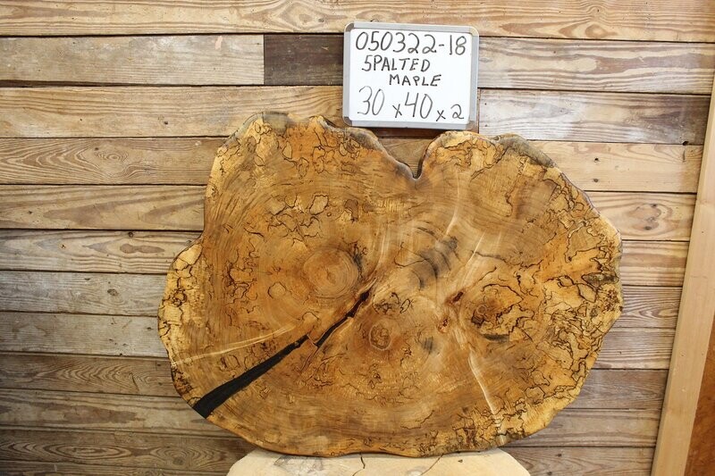 Live Edge Cross Cut Spalted Maple with Caviar resin fill