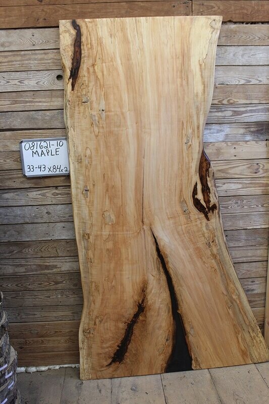 Live Edge Maple Slab wood with Caviar resin fill