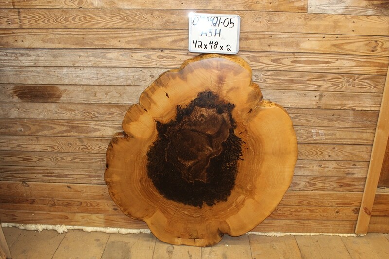 Live Edge Ash Crosscut with Espresso and Clear fill