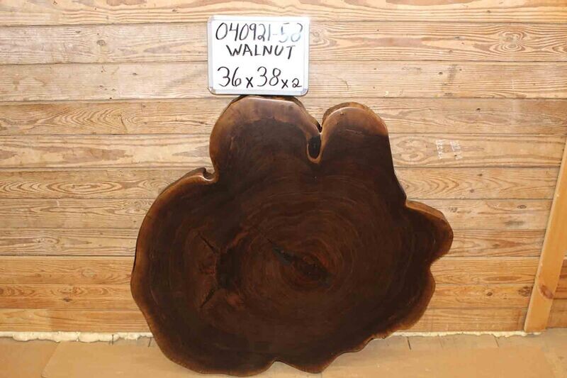 Live Edge English Walnut Cross Cut w/ Epoxy and Lacquer