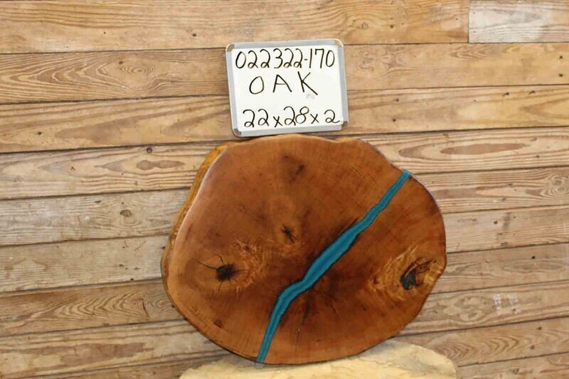 Live Edge Oak Cross Cut w/ Bahama Fill