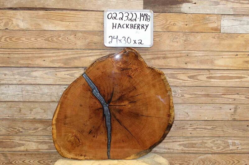 *SOLD* Live Edge Hackberry Crosscut w/ Whale Resin Fill