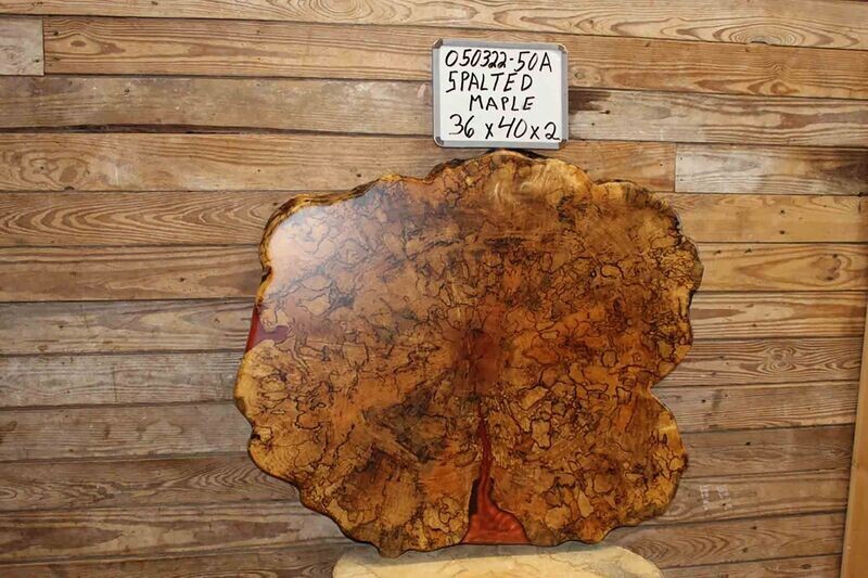 Live Edge Spalted Maple Cross Cut w/ Wine resin